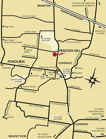 Map to Peacock Hill